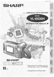 Sharp VL E 630 H manual. Camera Instructions.